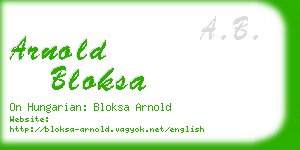 arnold bloksa business card